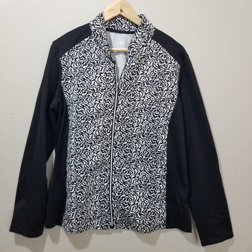Nivo Golf Jacket Womens XL Black White NWOT Full Zip Golf Stretch Lightweight